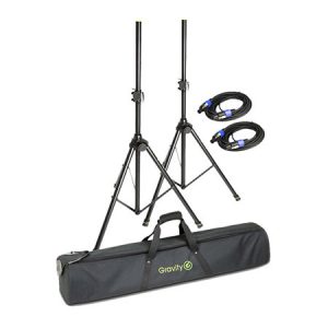 Pack de 2 pieds d'enceintes + housse