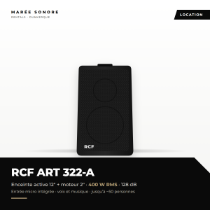 Location enceinte active RCF ART 322-A 12 pouces 400 W à Dunkerque - Marée Sonore Rentals